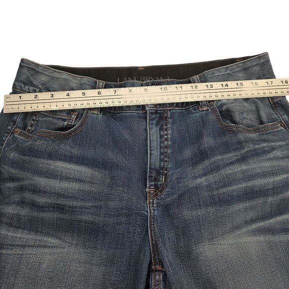 Lane Bryant Women's Denim Jeans Bootcut Low Rise Blue Size 16 Classic - Picture 5 of 12